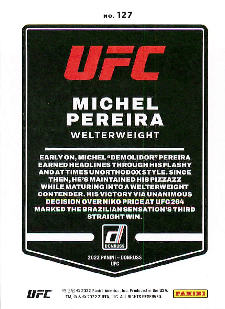 2022 Panini Donruss UFC - Michel Pereira #127