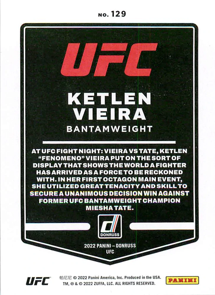 2022 Panini Donruss UFC - Ketlen Vieira #129
