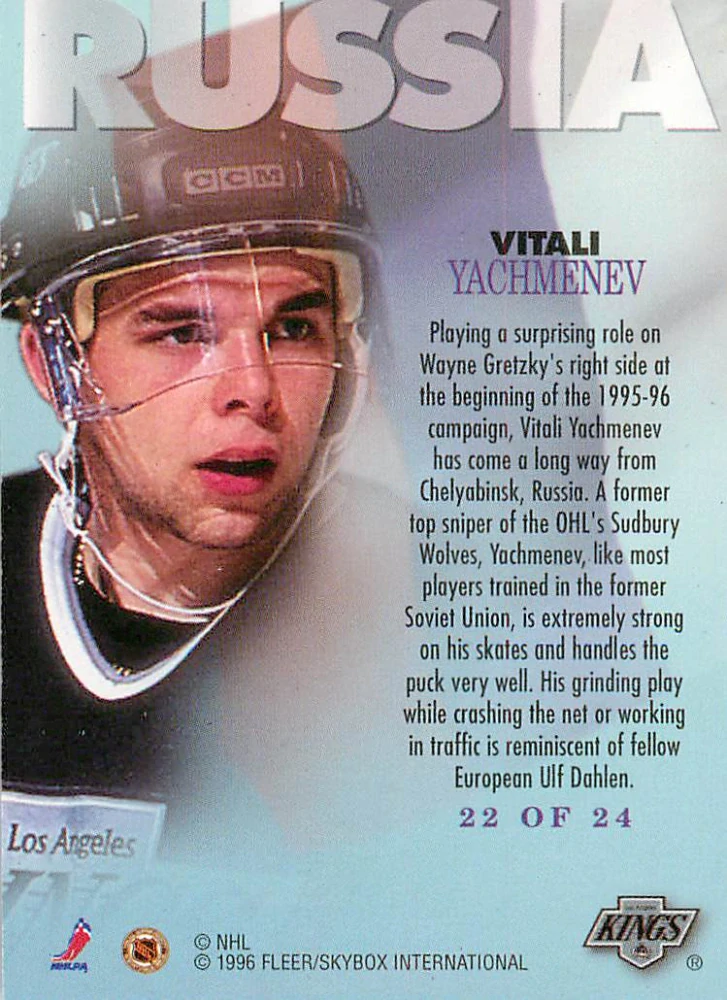 1995-96 Fleer Metal - Vitali Yachmenev - International Steel #22