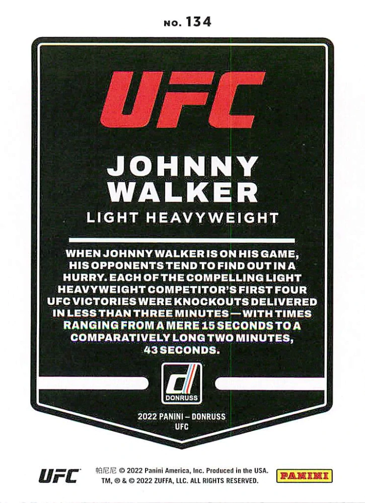2022 Panini Donruss UFC - Johnny Walker #134