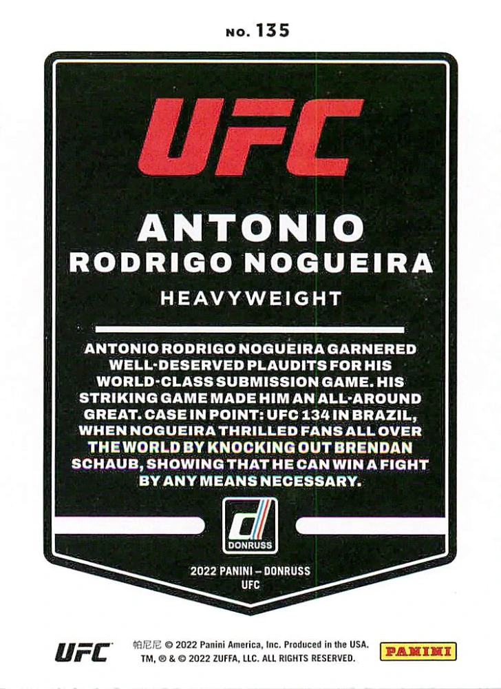 2022 Panini Donruss UFC - Antonio Rodrigo Nogueira #135