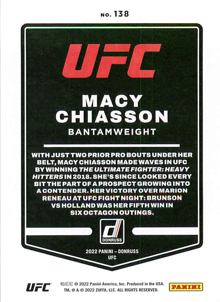 2022 Panini Donruss UFC - Macy Chiasson #138