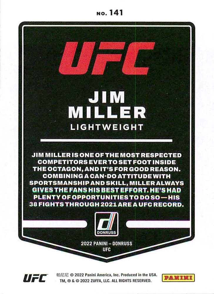 2022 Panini Donruss UFC - Jim Miller #141