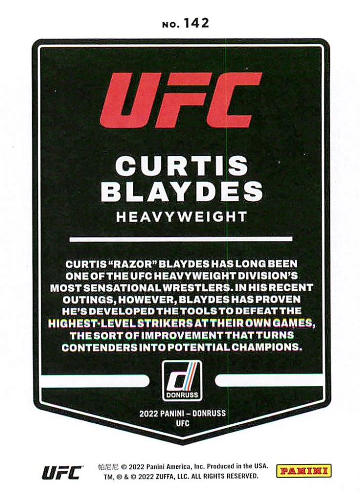 2022 Panini Donruss UFC - Curtis Blaydes #142