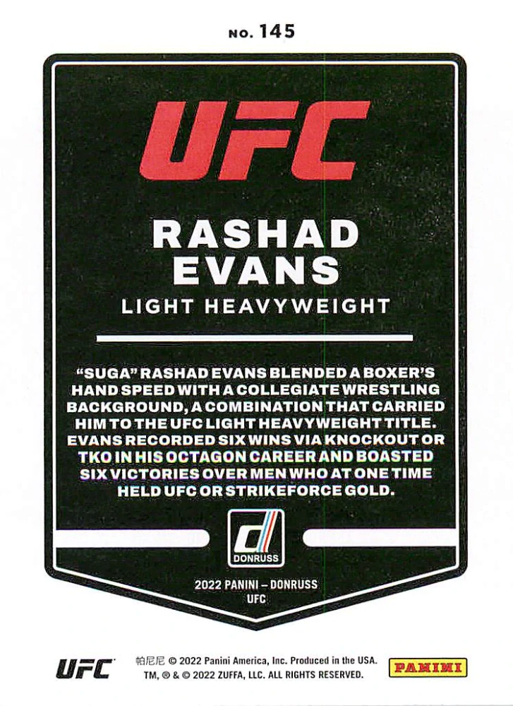 2022 Panini Donruss UFC - Rashad Evans #145