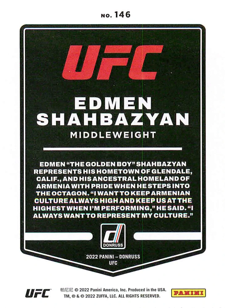 2022 Panini Donruss UFC - Edman Shahbazyan #146