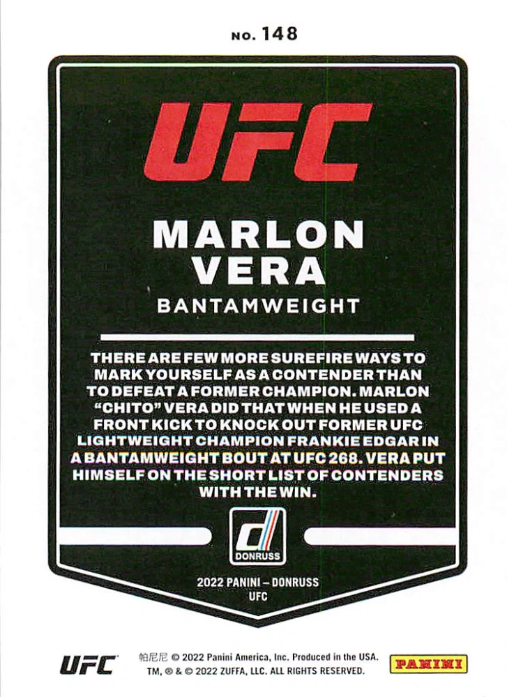 2022 Panini Donruss UFC - Marlon Vera #148