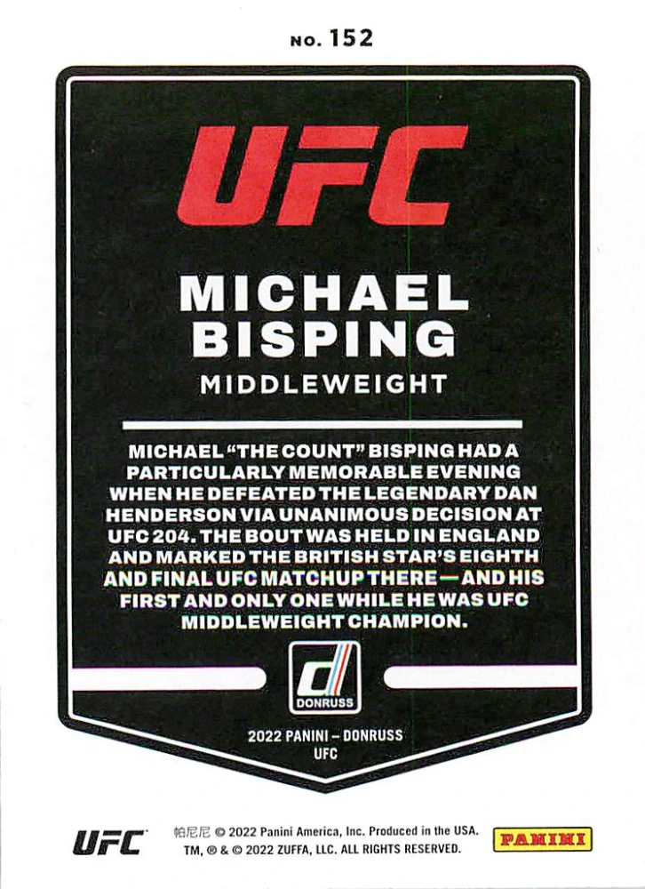 2022 Panini Donruss UFC - Michael Bisping #152