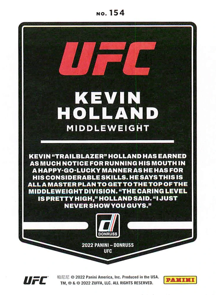 2022 Panini Donruss UFC - Kevin Holland #154