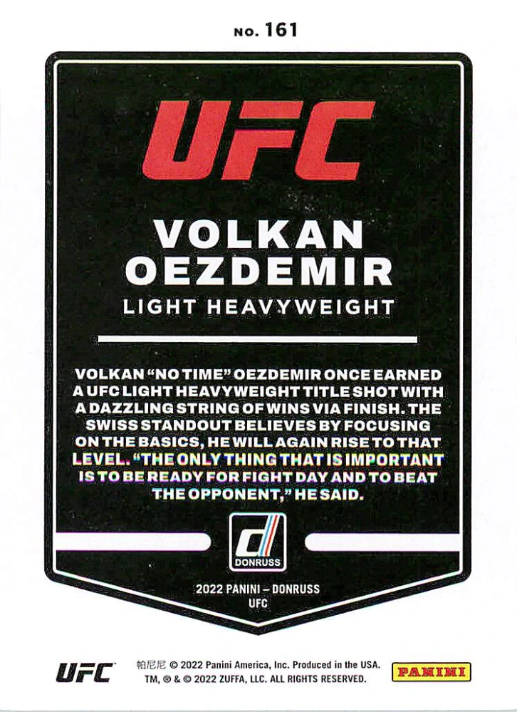 2022 Panini Donruss UFC - Volkan Oezdemir #161