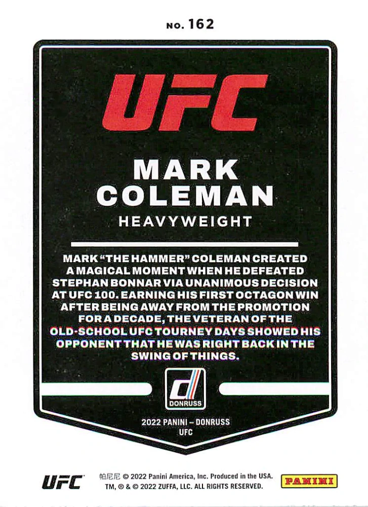 2022 Panini Donruss UFC - Mark Coleman #162