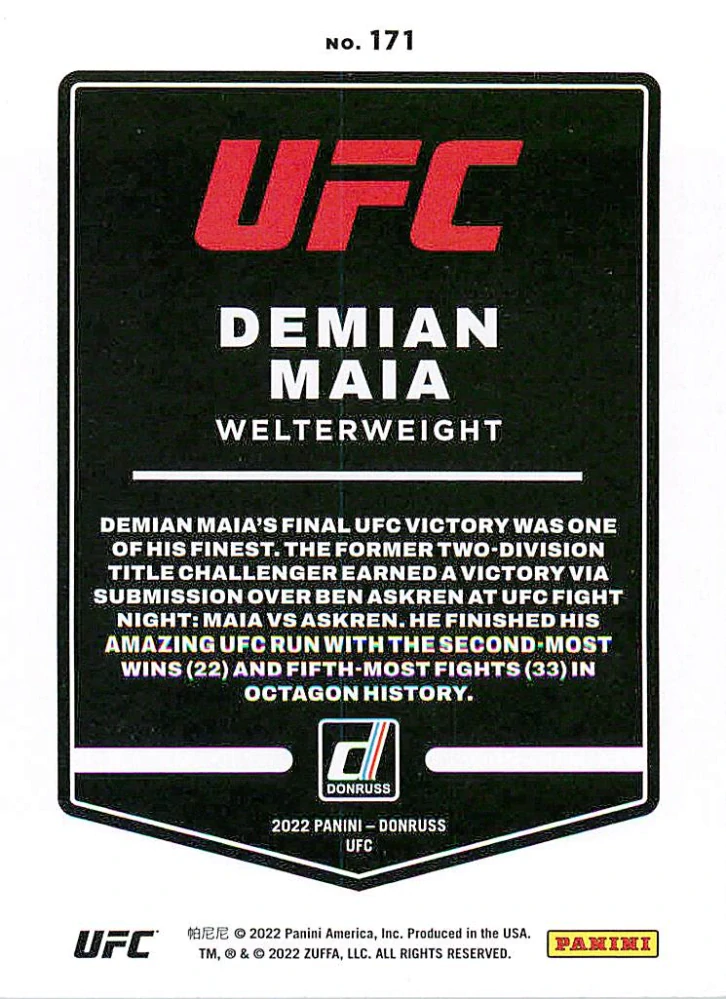 2022 Panini Donruss UFC - Demian Maia #171