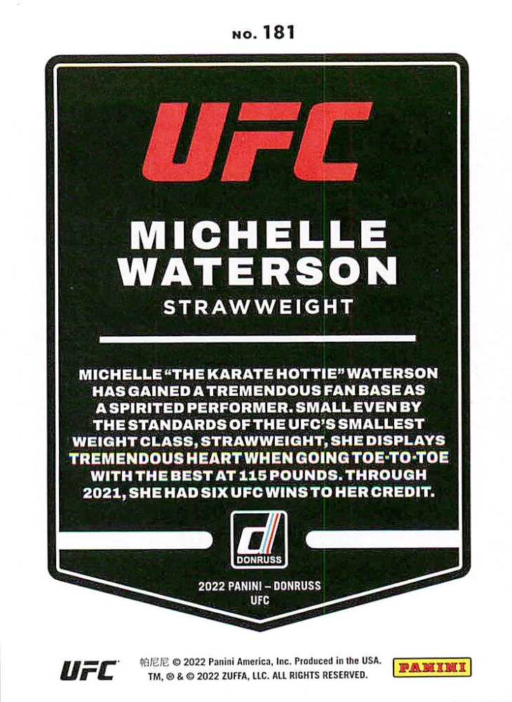 2022 Panini Donruss UFC - Michelle Waterson #181