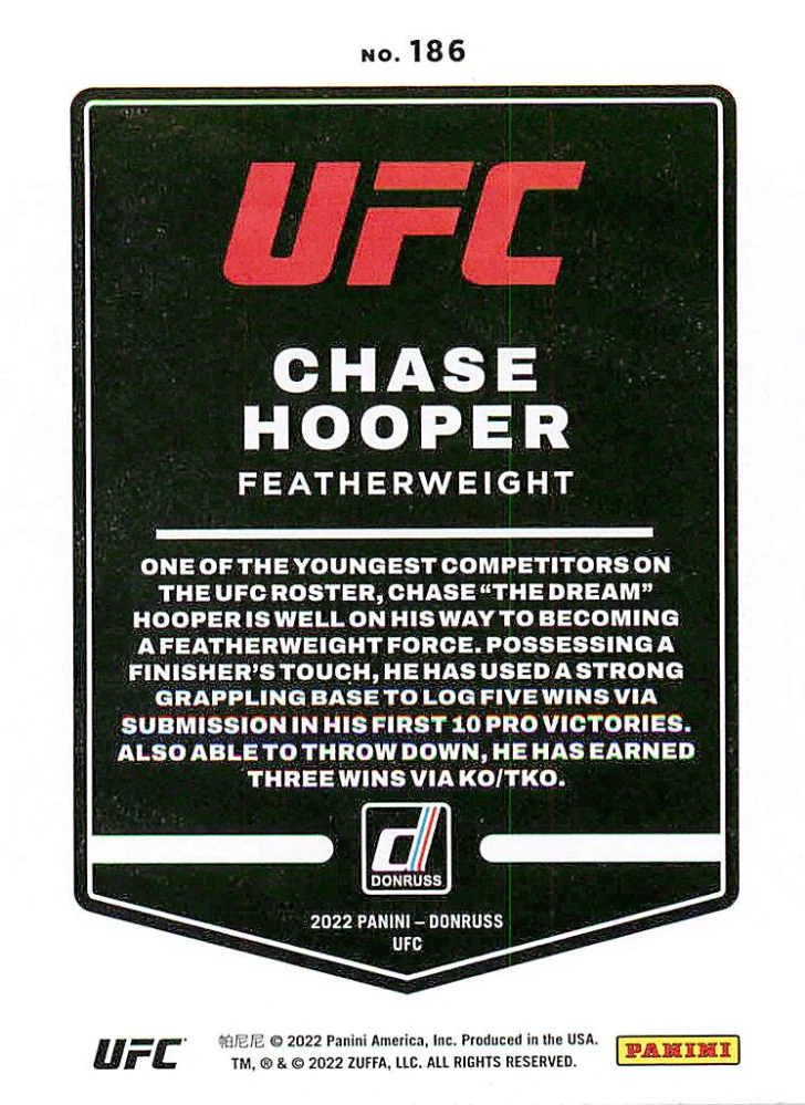 2022 Panini Donruss UFC - Chase Hooper #186