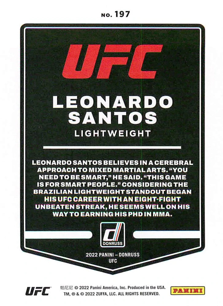 2022 Panini Donruss UFC - Leonardo Santos #197
