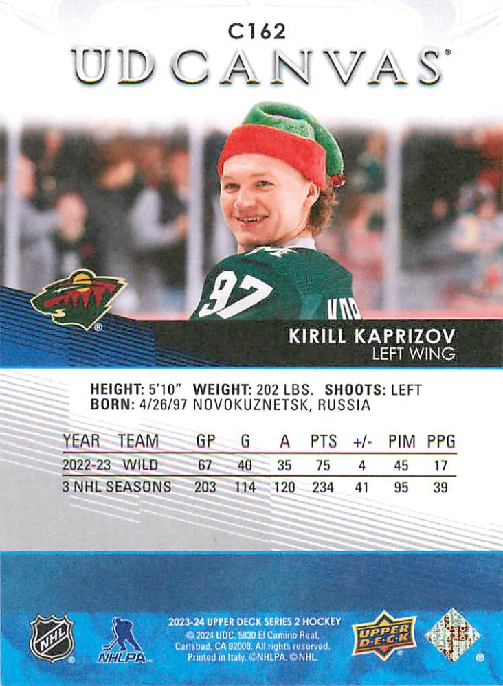 2023-24 UD Series 2 - Kirill Kaprizov - Canvas #C162