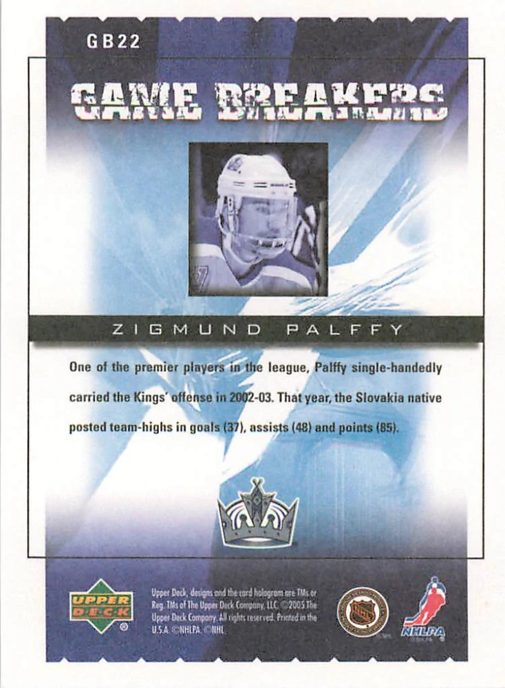 2005-06 UD Victory - Žigmund Pálffy - Game Breakers #GB22