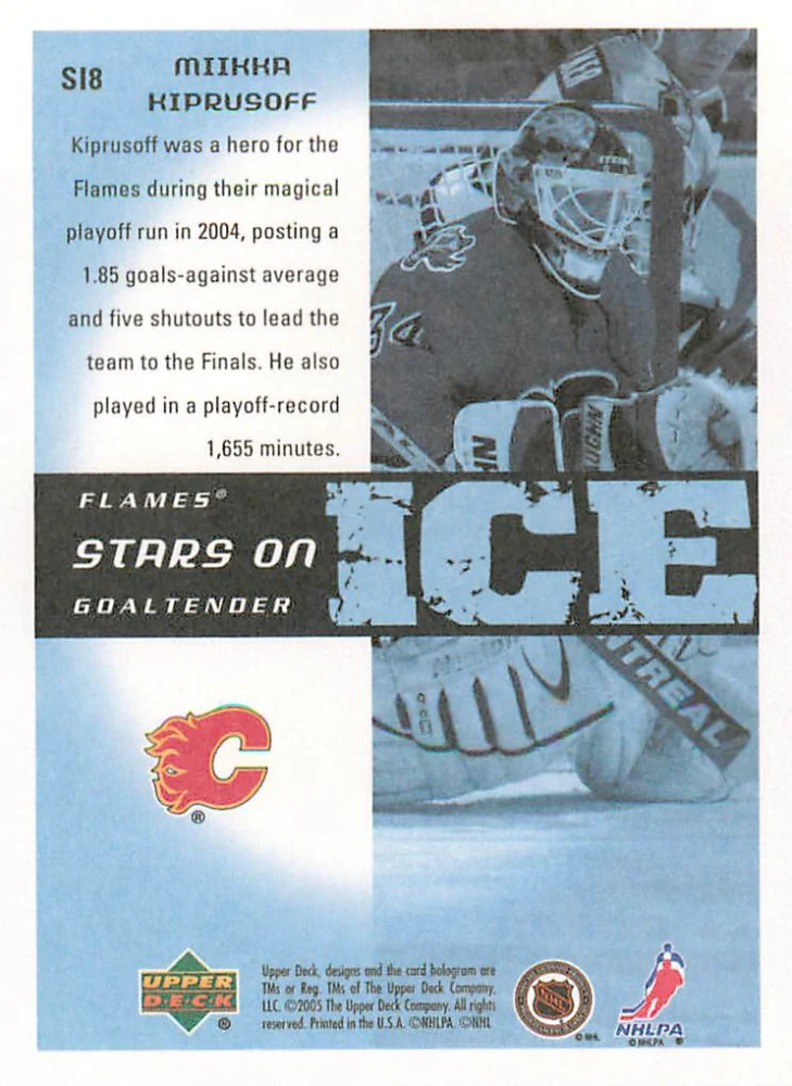 2005-06 UD Victory - Miikka Kiprusoff - Stars on Ice #SI8