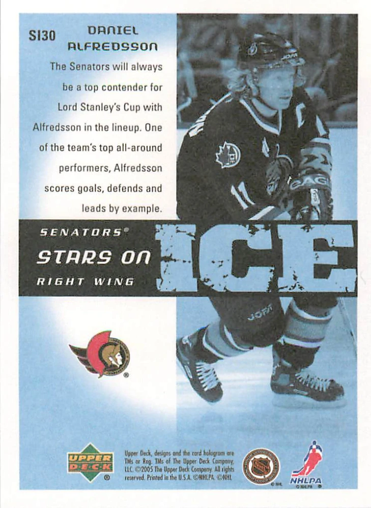 2005-06 UD Victory - Daniel Alfredsson - Stars on Ice #SI30