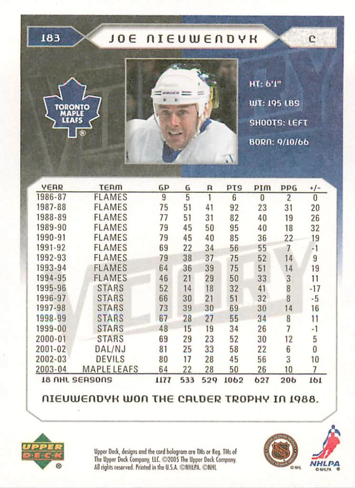 2005-06 UD Victory - Joe Nieuwendyk #183