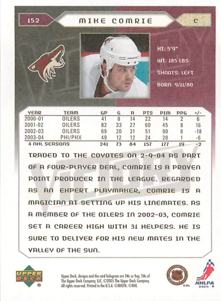 2005-06 UD Victory - Mike Comrie #152
