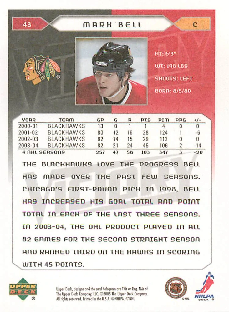 2005-06 UD Victory - Mark Bell #43