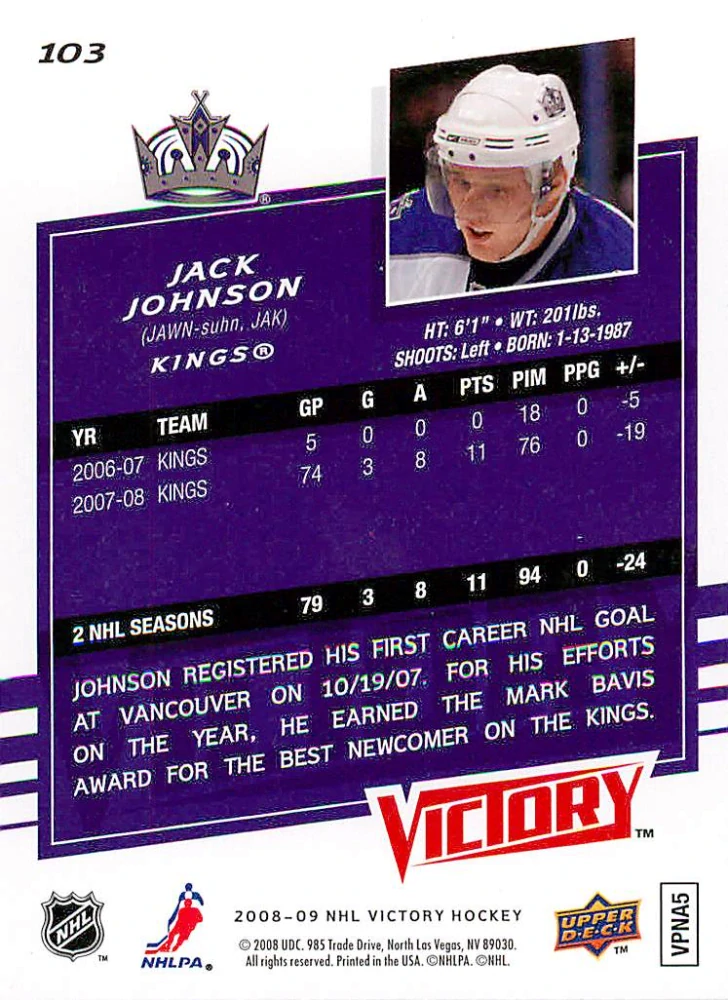 2008-09 UD Victory - Jack Johnson #103