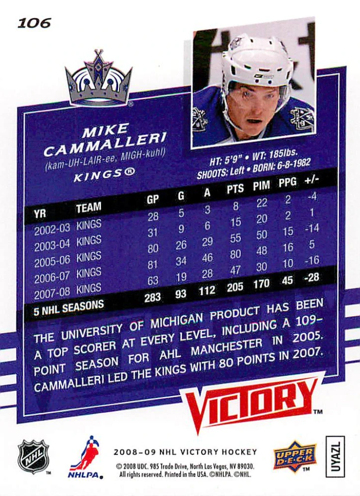 2008-09 UD Victory - Mike Cammalleri #106