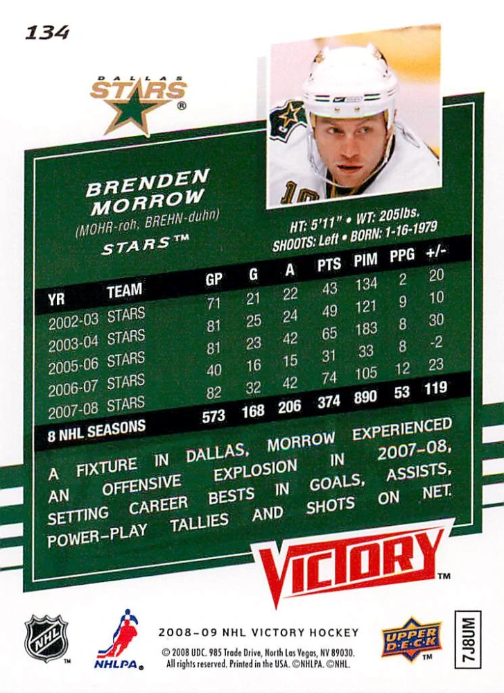 2008-09 UD Victory - Brenden Morrow #134