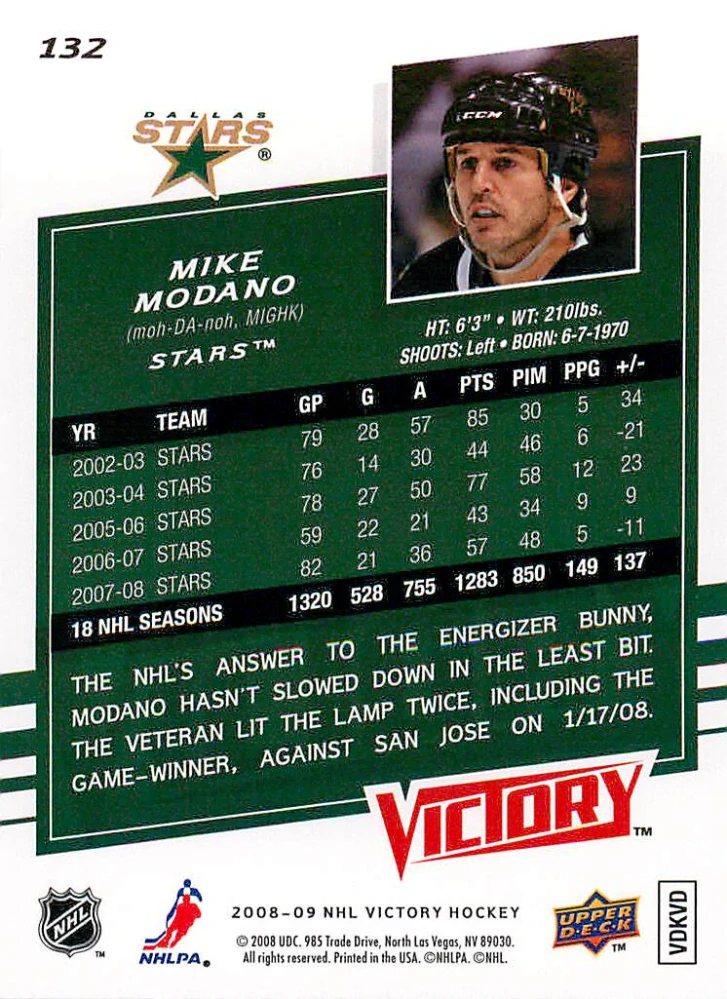 2008-09 UD Victory - Mike Modano #132