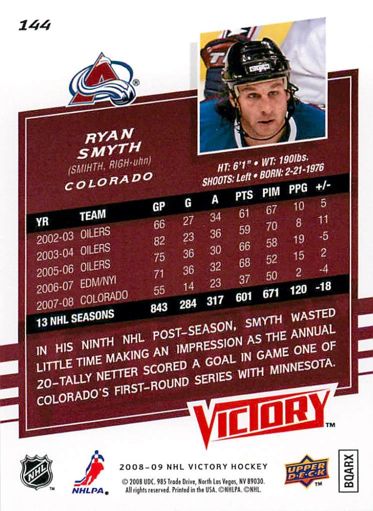2008-09 UD Victory - Ryan Smith #144