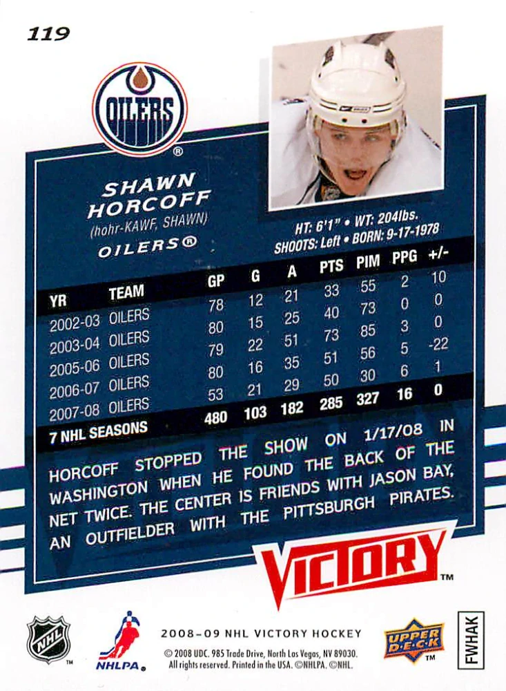 2008-09 UD Victory - Shawn Horcoff #119