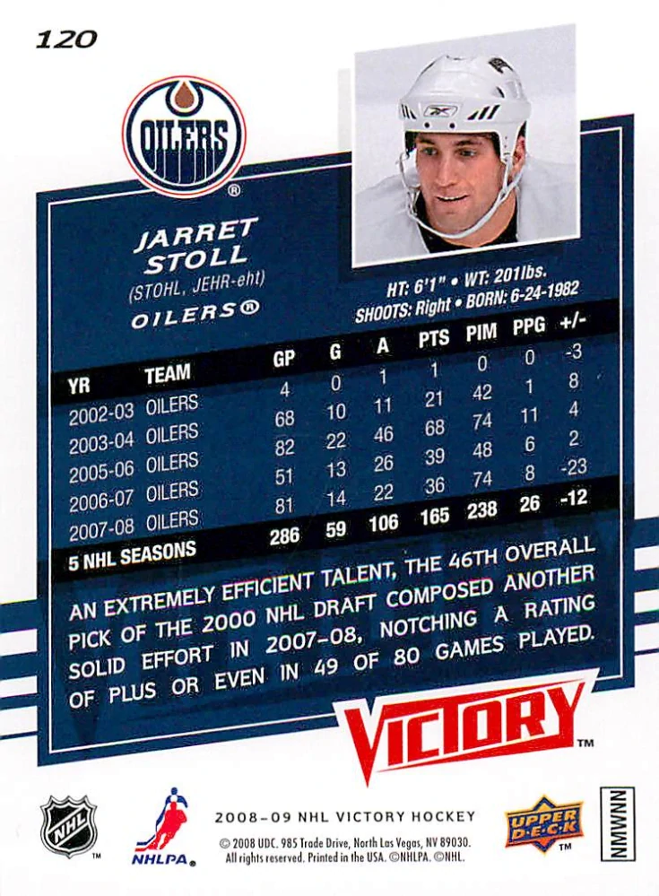 2008-09 UD Victory - Jarret Stoll #120