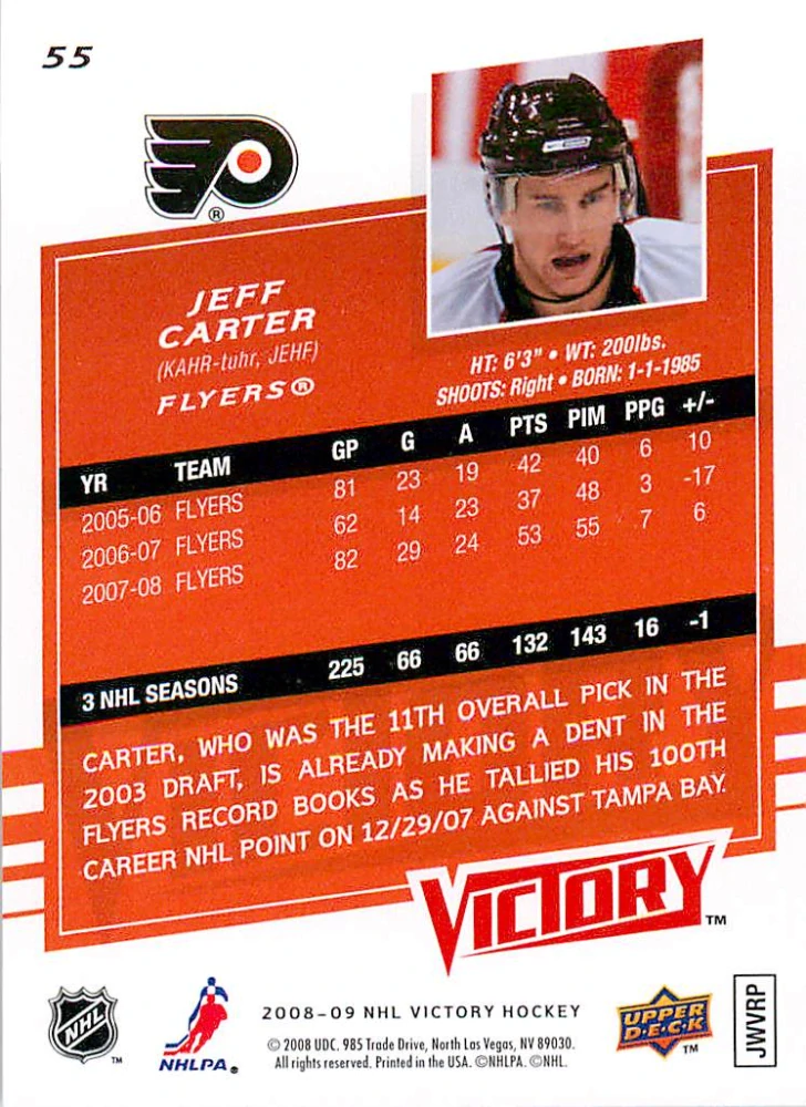 2008-09 UD Victory - Jeff Carter #55