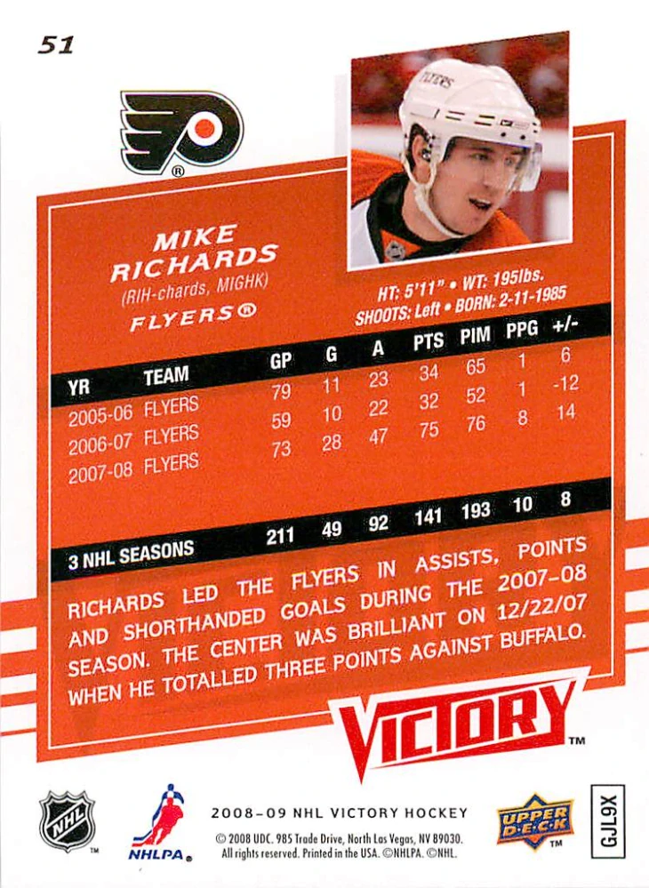 2008-09 UD Victory - Mike Richards #51