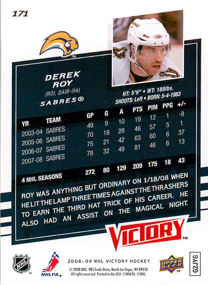 2008-09 UD Victory - Derek Roy #171