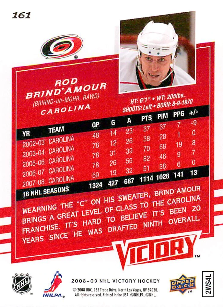 2008-09 UD Victory - Rod Brind'Amour #161