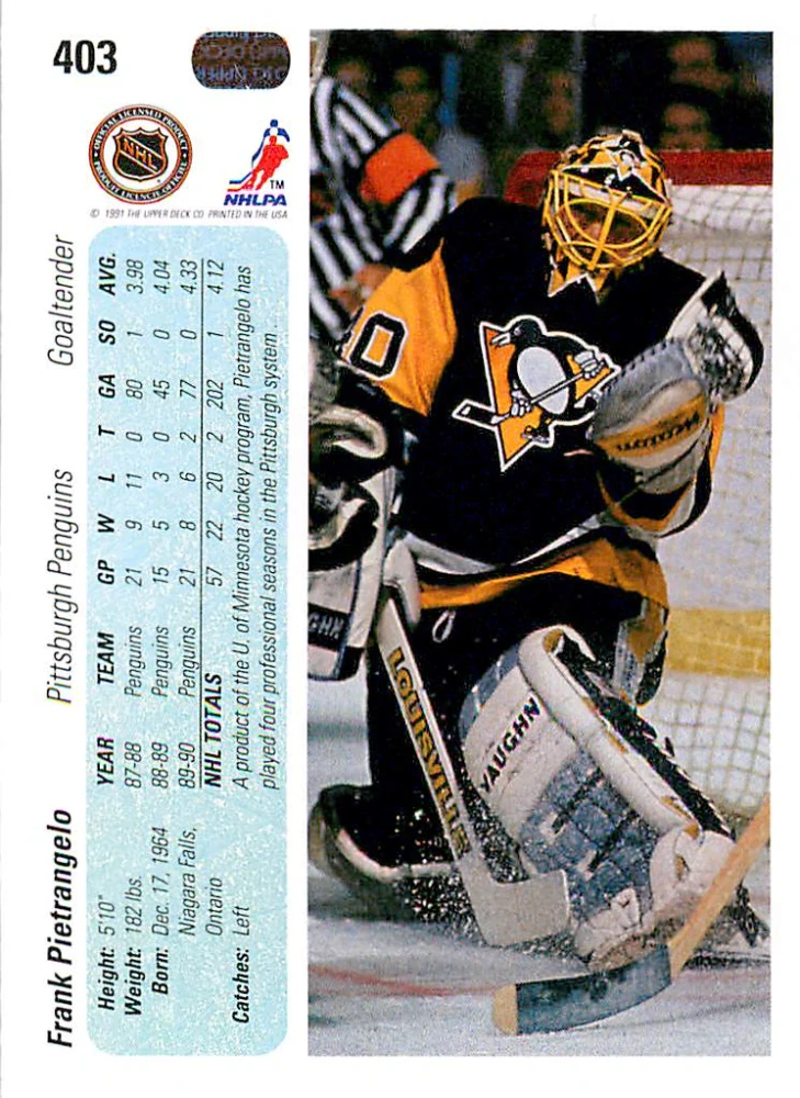 1990-91 UD Series - Frank Pietrangelo #403