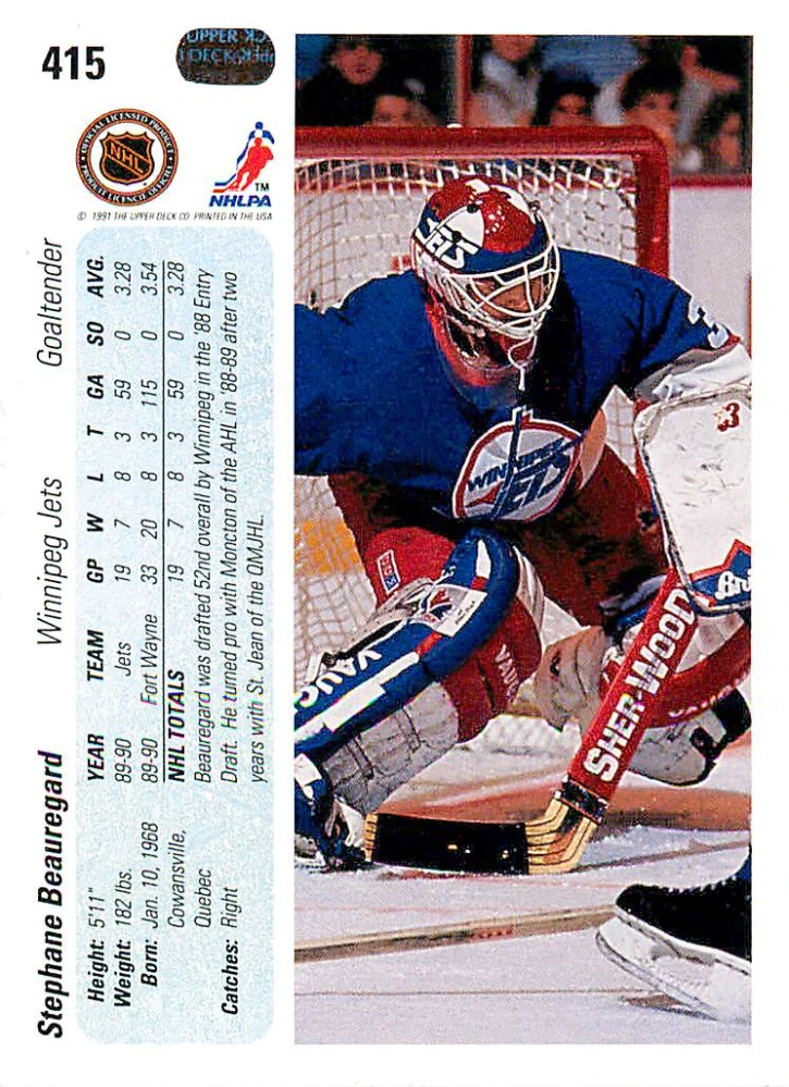 1990-91 UD Series - Stephane Beauregard #415