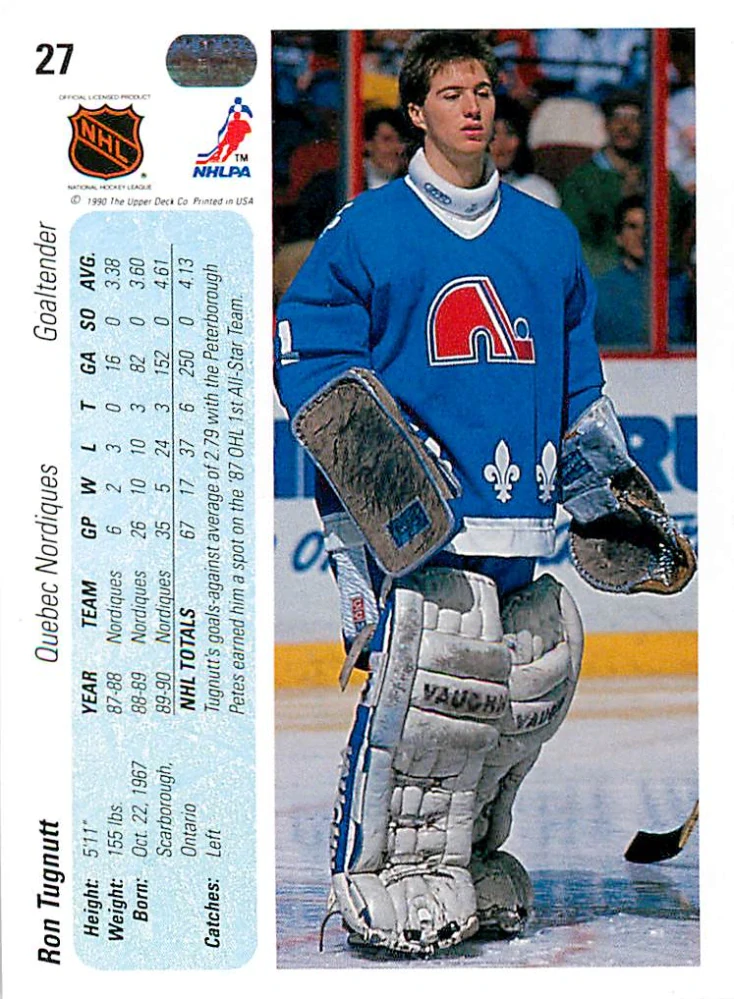 1990-91 UD Series - Ron Tugnutt #27