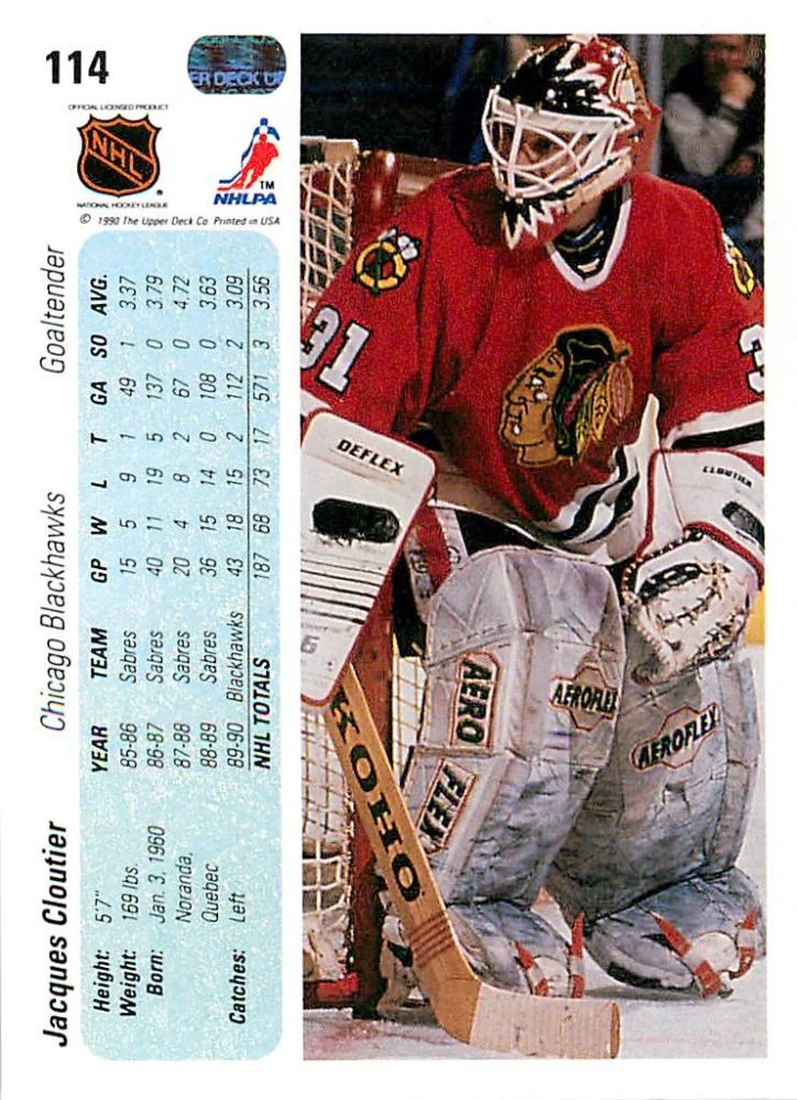 1990-91 UD Series - Jacques Cloutier #114