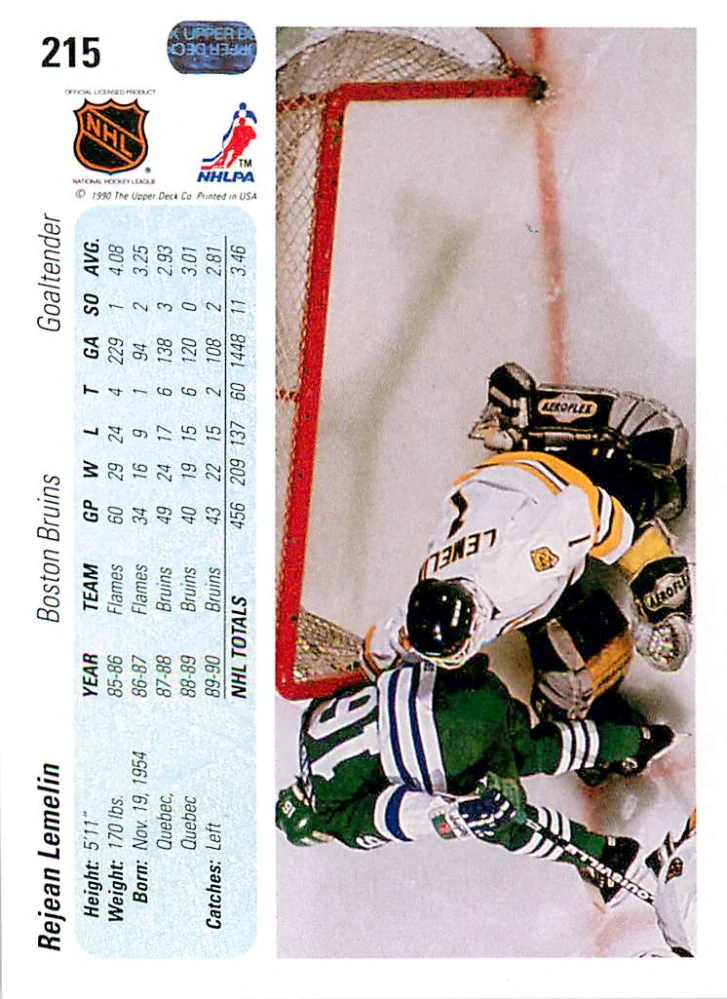 1990-91 UD Series - Rejean Lemelin #215
