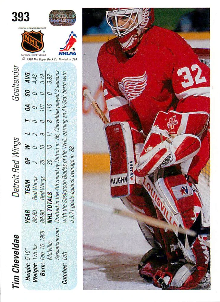 1990-91 UD Series - Tim Cheveldae #393