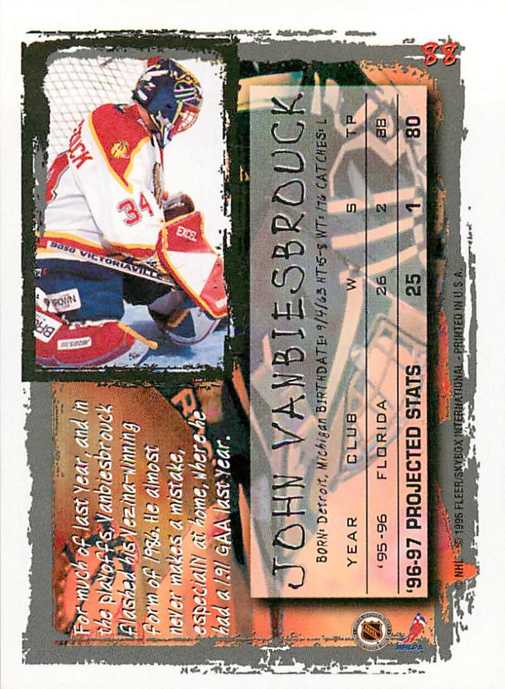 1996-97 Fleer NHL Picks - John Vanbiesbrouck #88