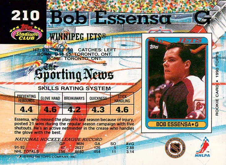 1992-93 Topps Stadium Club - Bob Essensa #210