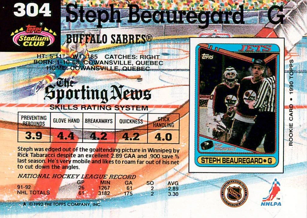 1992-93 Topps Stadium Club - Steph Beauregard #304
