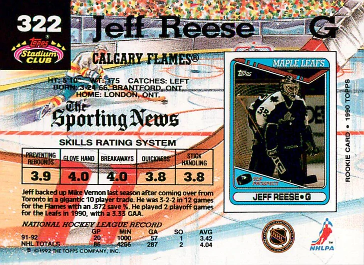 1992-93 Topps Stadium Club - Jeff Reese #322