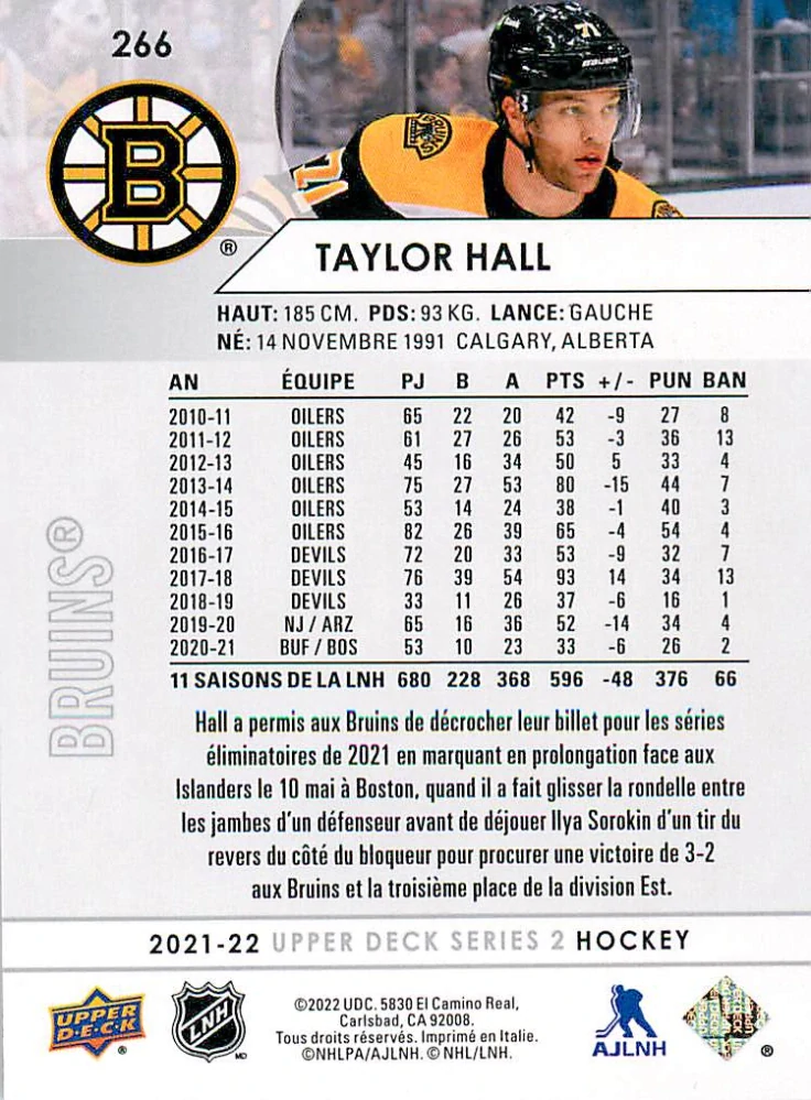 2021-22 UD Series 2 - Taylor Hall - French #266