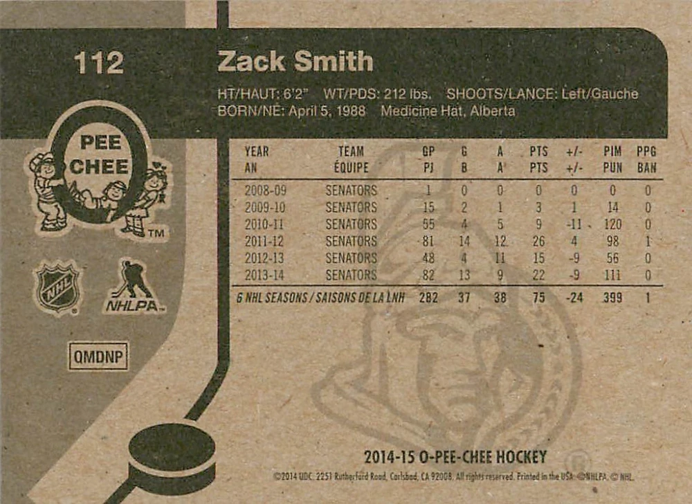 2014-15 UD O-Pee-Chee - Zack Smith - Retro #112