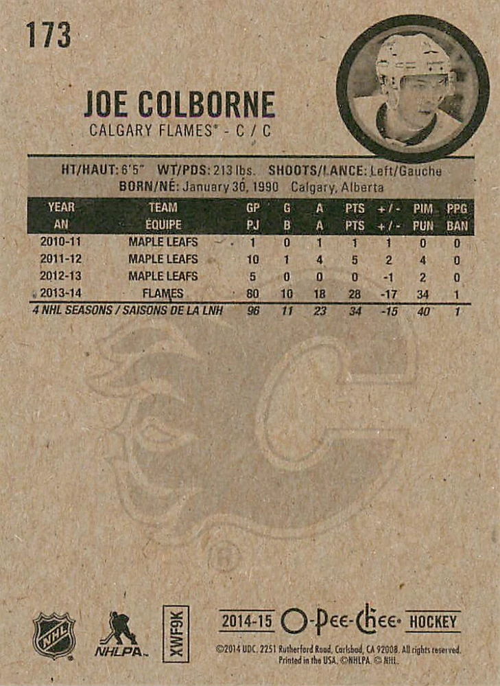 2014-15 UD O-Pee-Chee - Joe Colborne #173